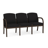 Weston Waiting Reception 3 Seat Tandem Seating Wood Frame No Center Arms