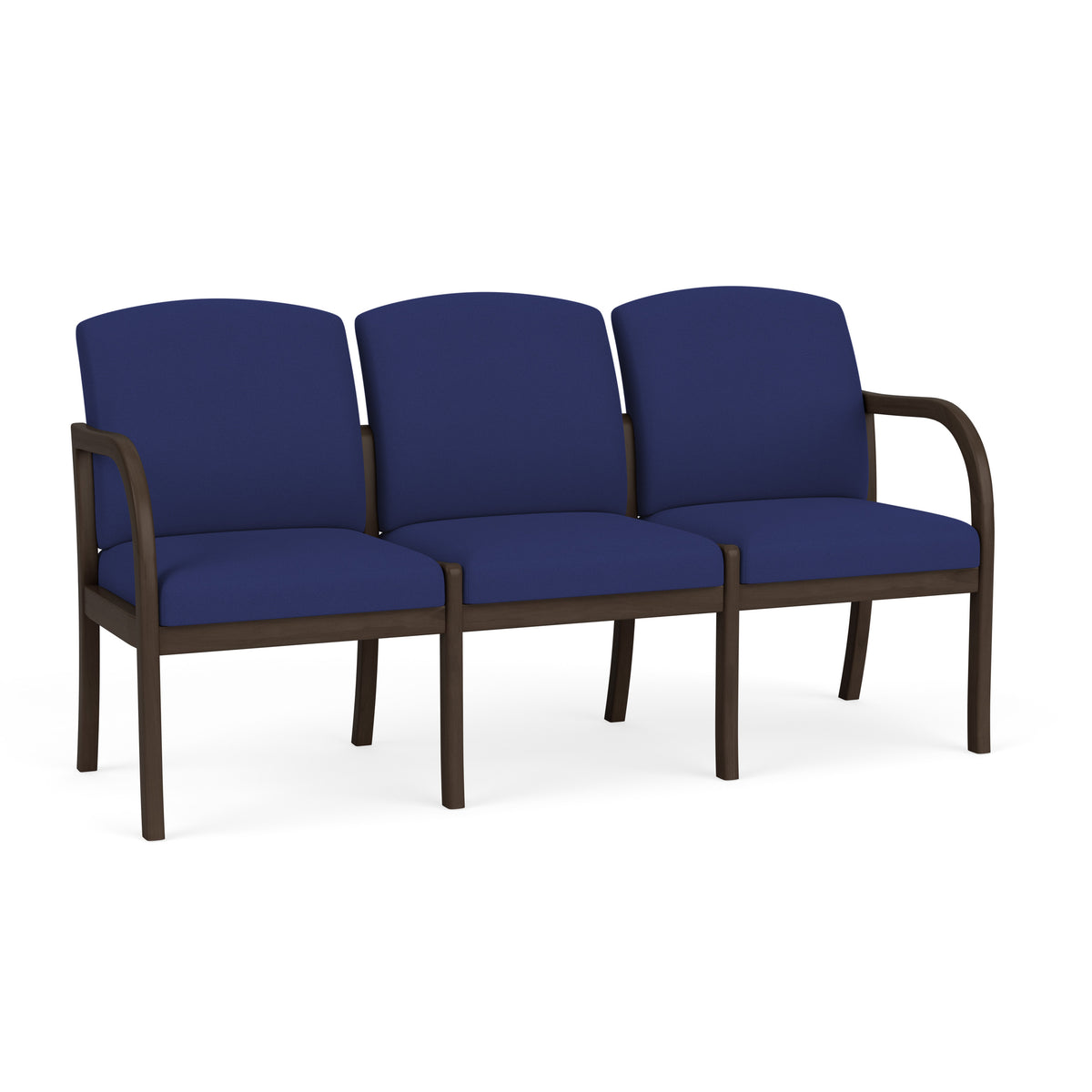 Weston Waiting Reception 3 Seat Tandem Seating Wood Frame No Center Arms