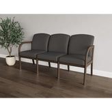 Weston Waiting Reception 3 Seat Tandem Seating Wood Frame No Center Arms