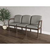 Weston Waiting Reception 3 Seat Tandem Seating Wood Frame No Center Arms