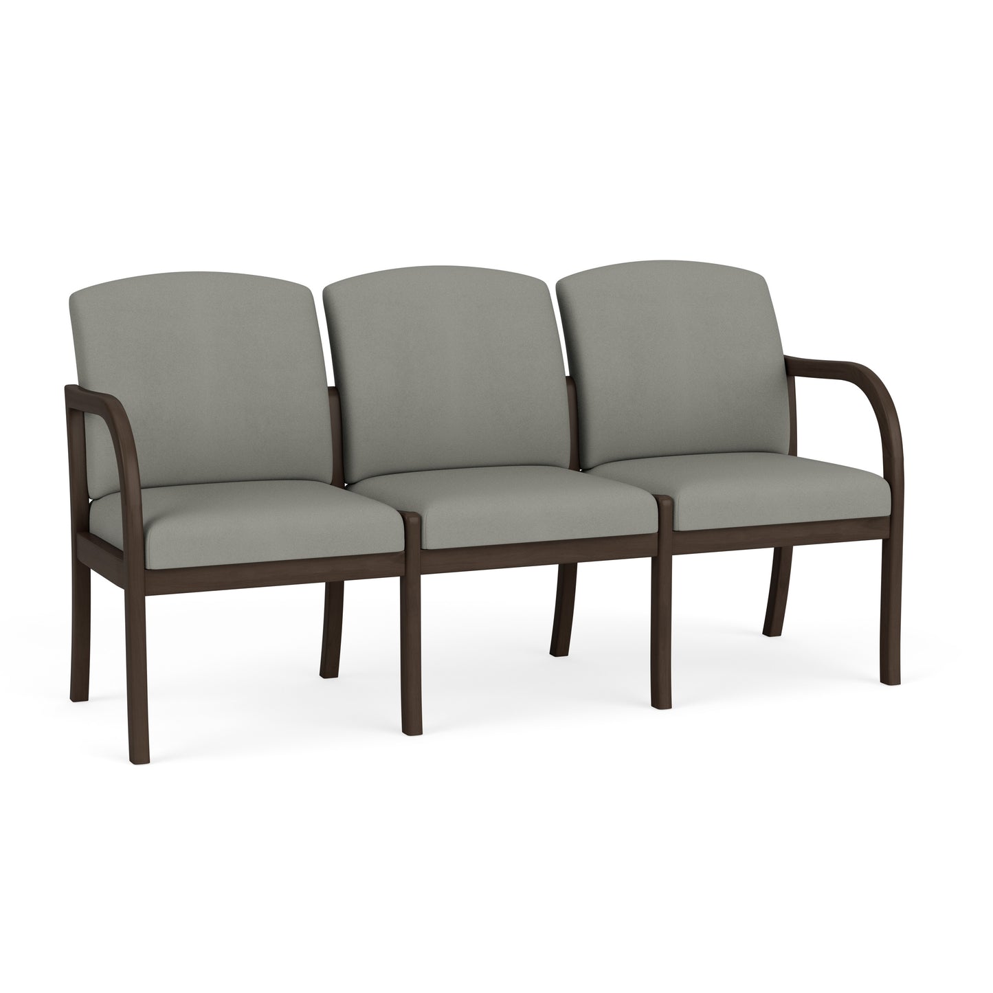 Weston Waiting Reception 3 Seat Tandem Seating Wood Frame No Center Arms
