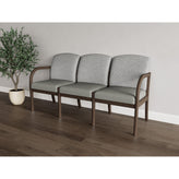 Weston Waiting Reception 3 Seat Tandem Seating Wood Frame No Center Arms