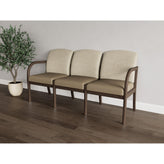 Weston Waiting Reception 3 Seat Tandem Seating Wood Frame No Center Arms