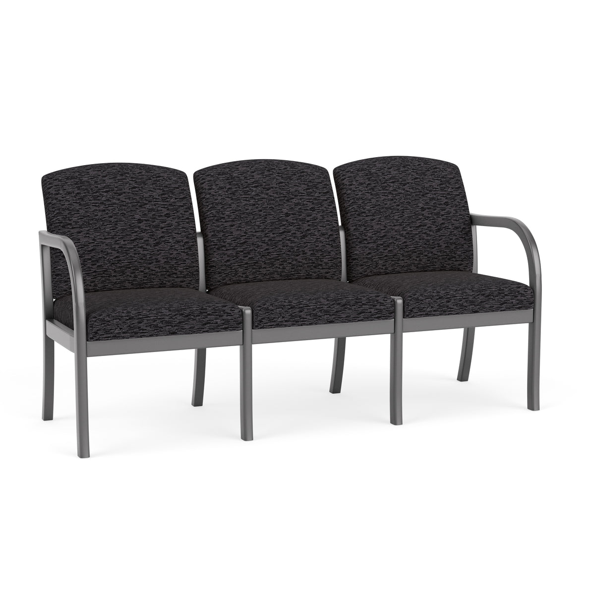 Weston Waiting Reception 3 Seat Tandem Seating Wood Frame No Center Arms