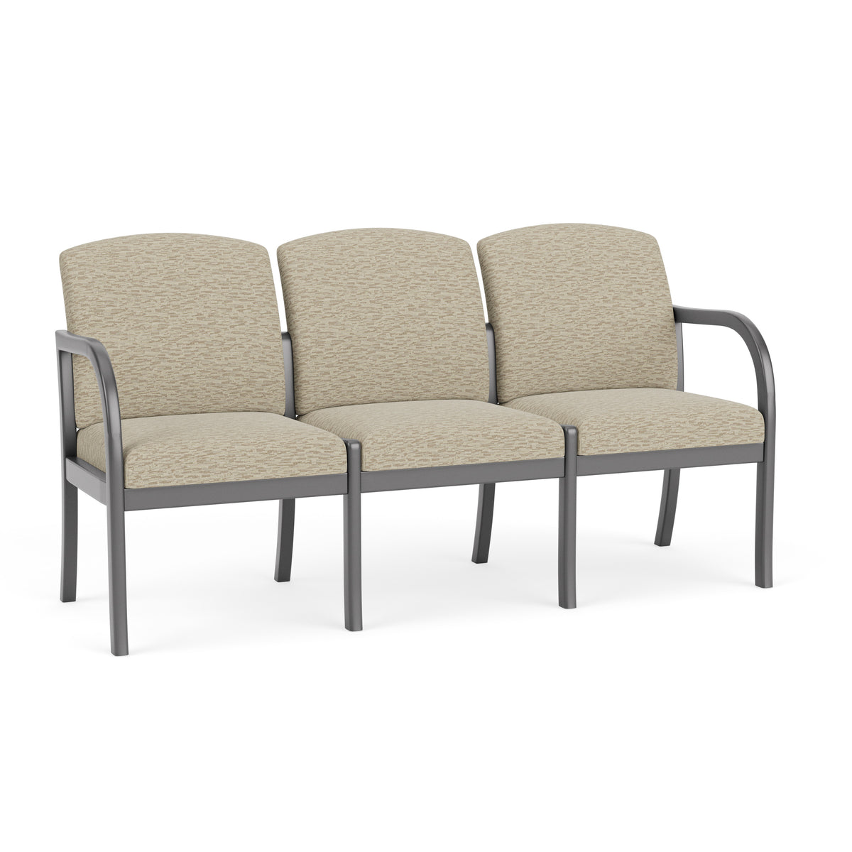 Weston Waiting Reception 3 Seat Tandem Seating Wood Frame No Center Arms