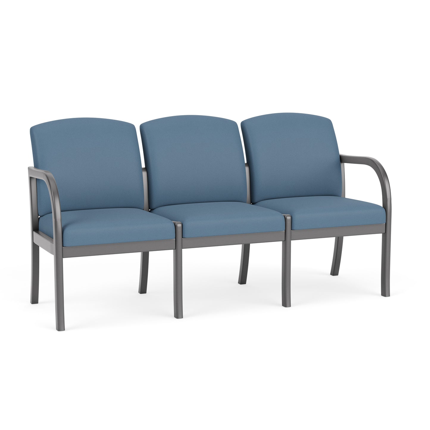 Weston Waiting Reception 3 Seat Tandem Seating Wood Frame No Center Arms