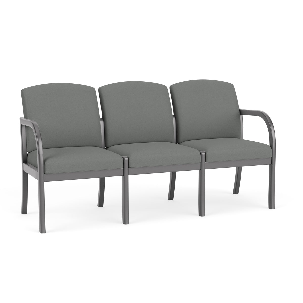 Weston Waiting Reception 3 Seat Tandem Seating Wood Frame No Center Arms