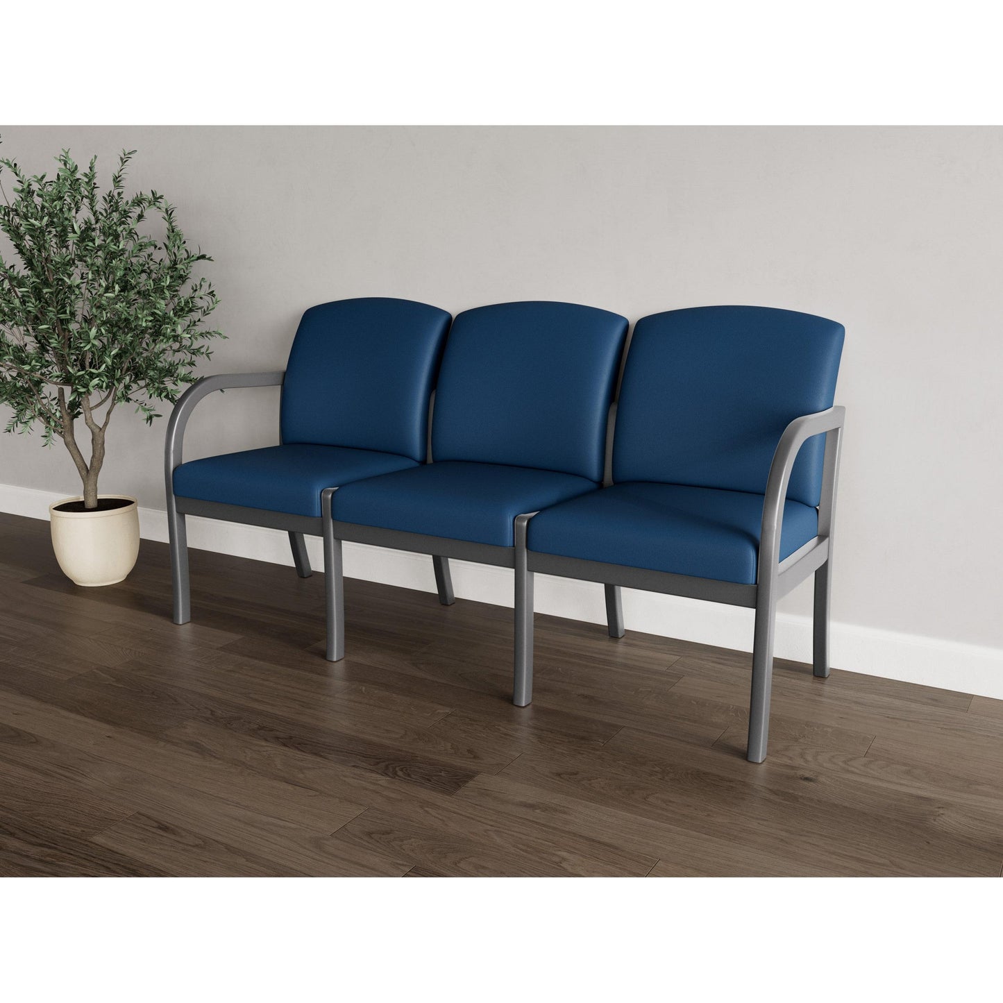 Weston Waiting Reception 3 Seat Tandem Seating Wood Frame No Center Arms