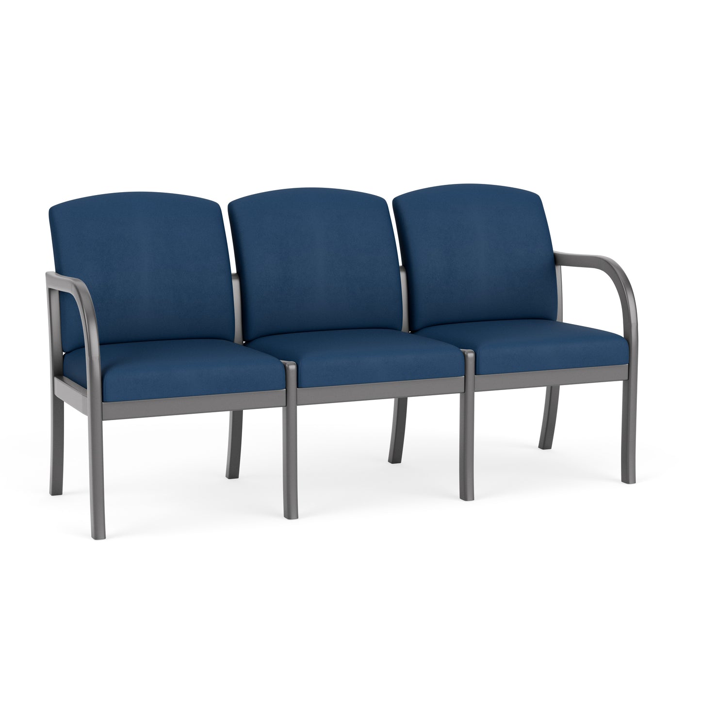 Weston Waiting Reception 3 Seat Tandem Seating Wood Frame No Center Arms