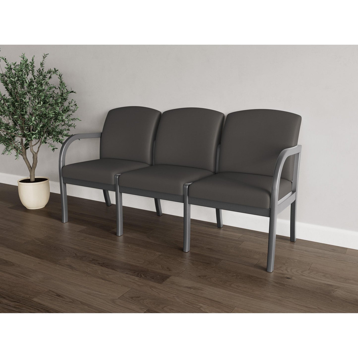 Weston Waiting Reception 3 Seat Tandem Seating Wood Frame No Center Arms