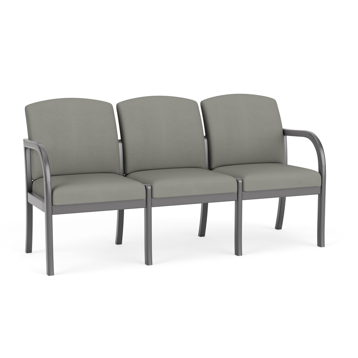 Weston Waiting Reception 3 Seat Tandem Seating Wood Frame No Center Arms