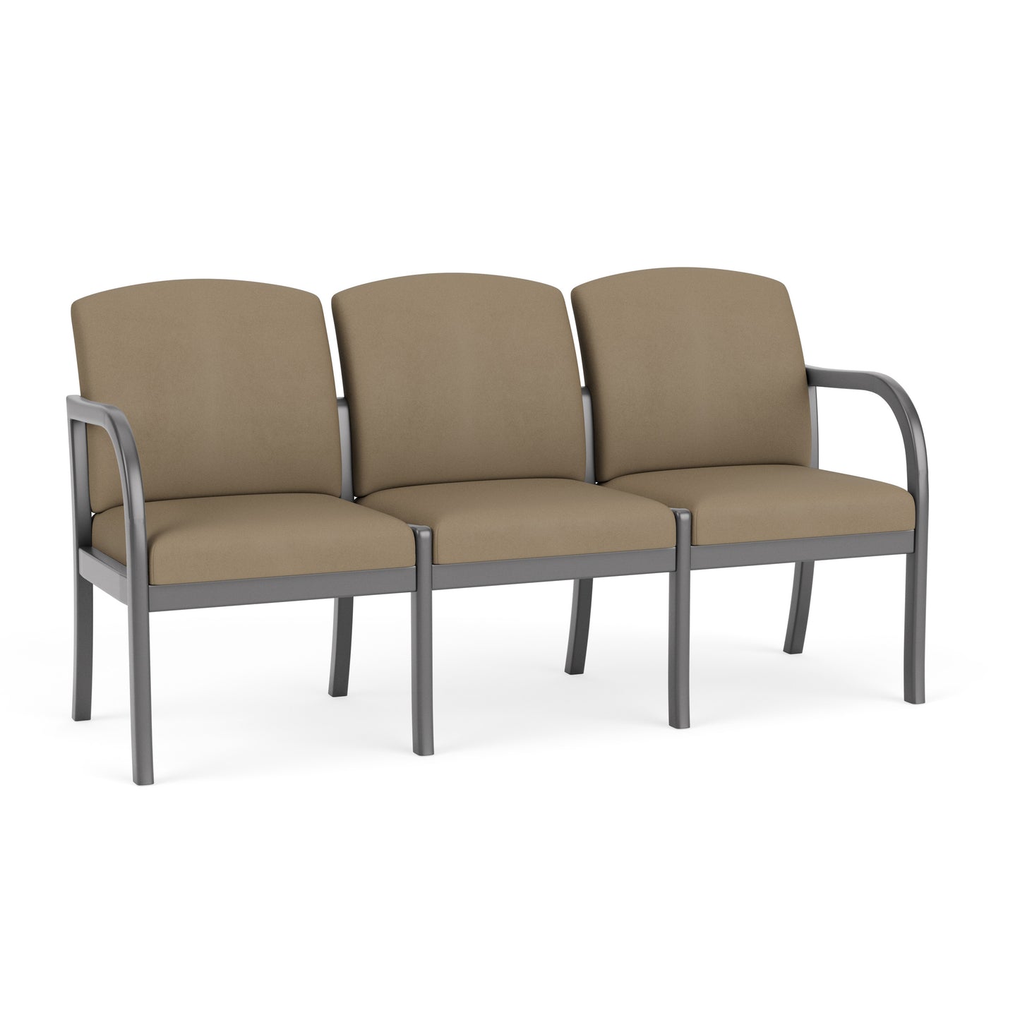 Weston Waiting Reception 3 Seat Tandem Seating Wood Frame No Center Arms