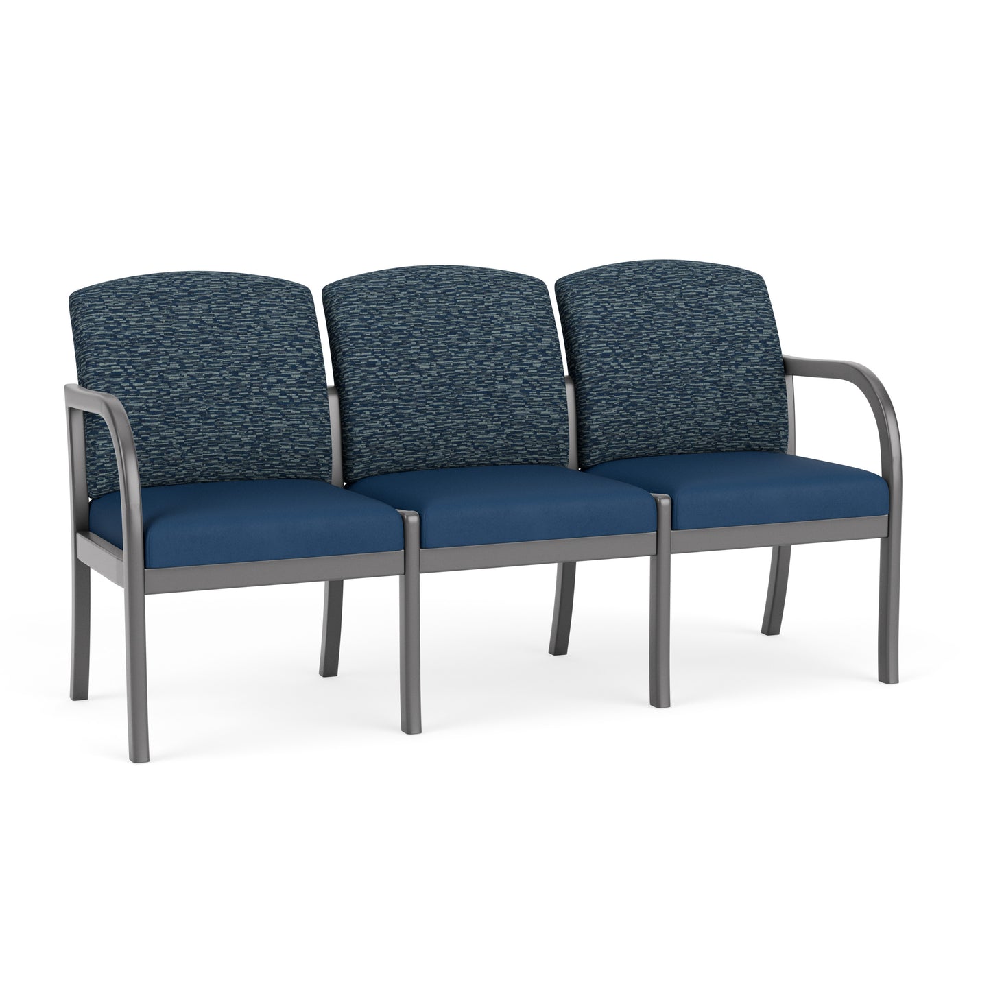 Weston Waiting Reception 3 Seat Tandem Seating Wood Frame No Center Arms
