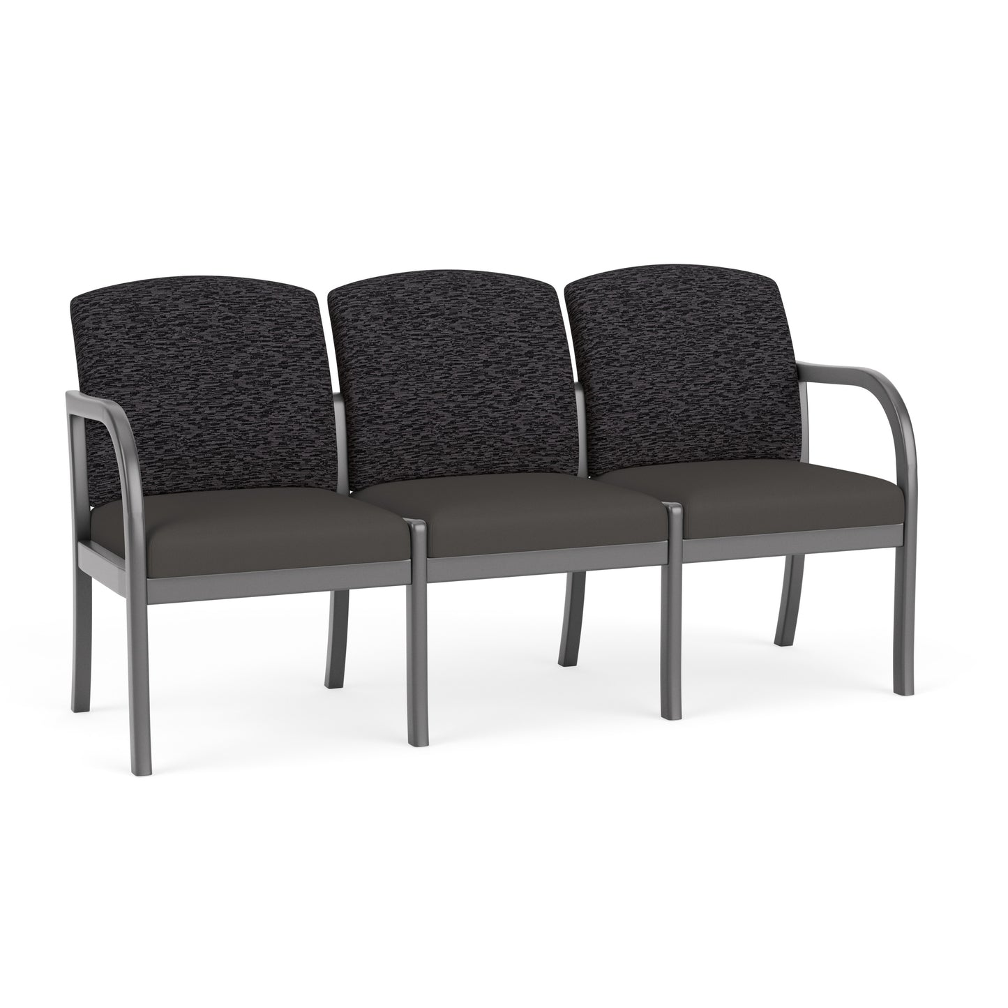 Weston Waiting Reception 3 Seat Tandem Seating Wood Frame No Center Arms