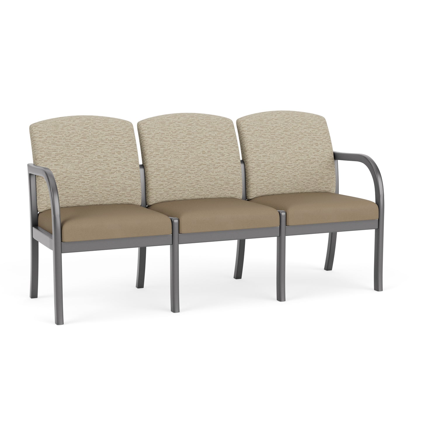 Weston Waiting Reception 3 Seat Tandem Seating Wood Frame No Center Arms