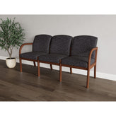 Weston Waiting Reception 3 Seat Tandem Seating Wood Frame No Center Arms