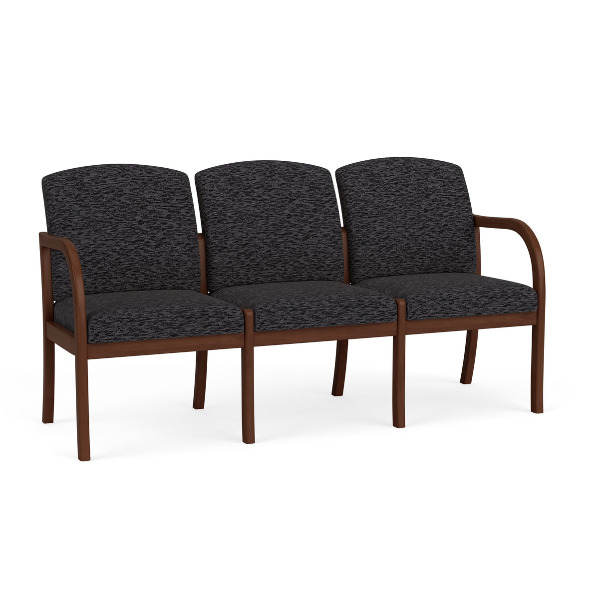 Weston Waiting Reception 3 Seat Tandem Seating Wood Frame No Center Arms