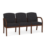 Weston Waiting Reception 3 Seat Tandem Seating Wood Frame No Center Arms