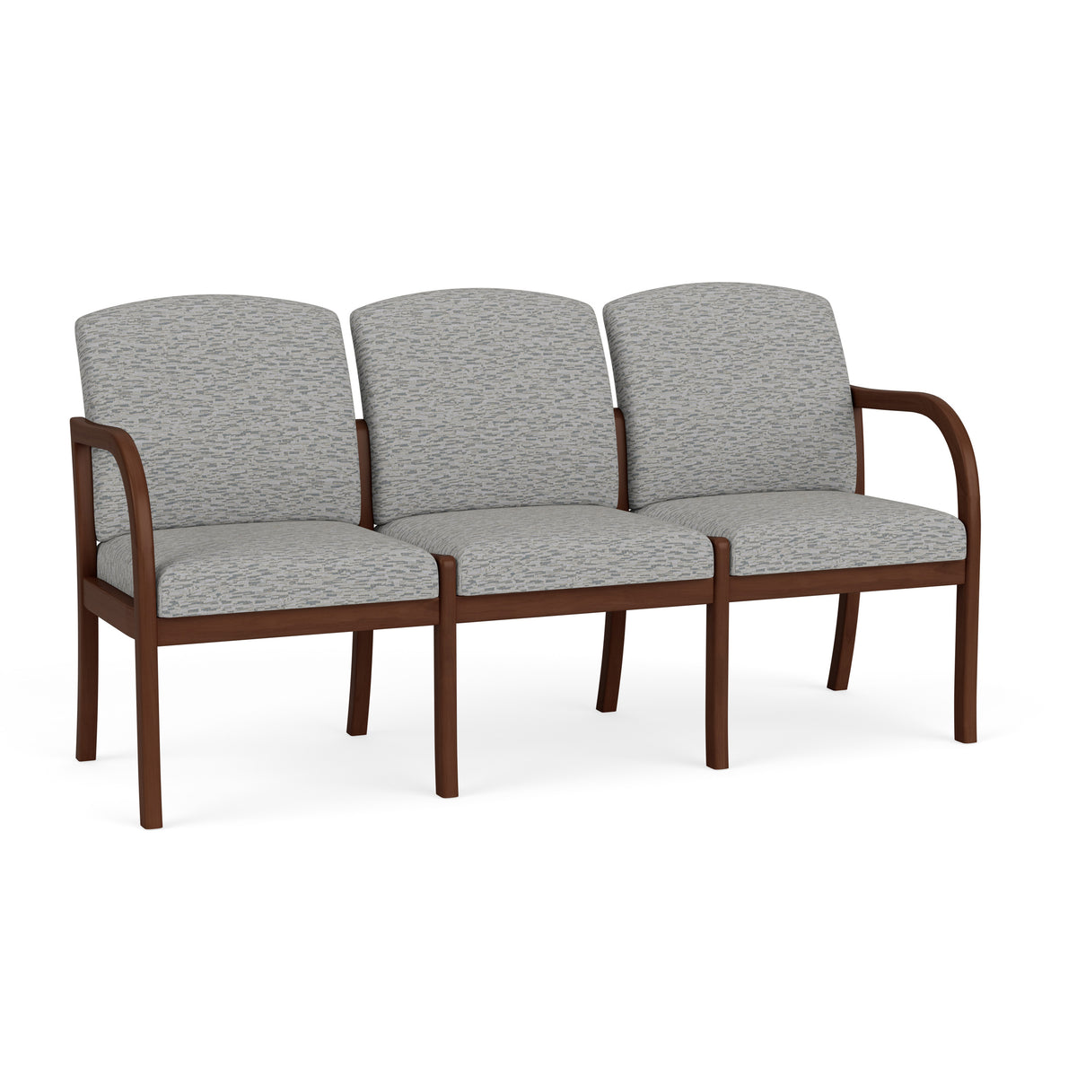 Weston Waiting Reception 3 Seat Tandem Seating Wood Frame No Center Arms