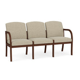 Weston Waiting Reception 3 Seat Tandem Seating Wood Frame No Center Arms