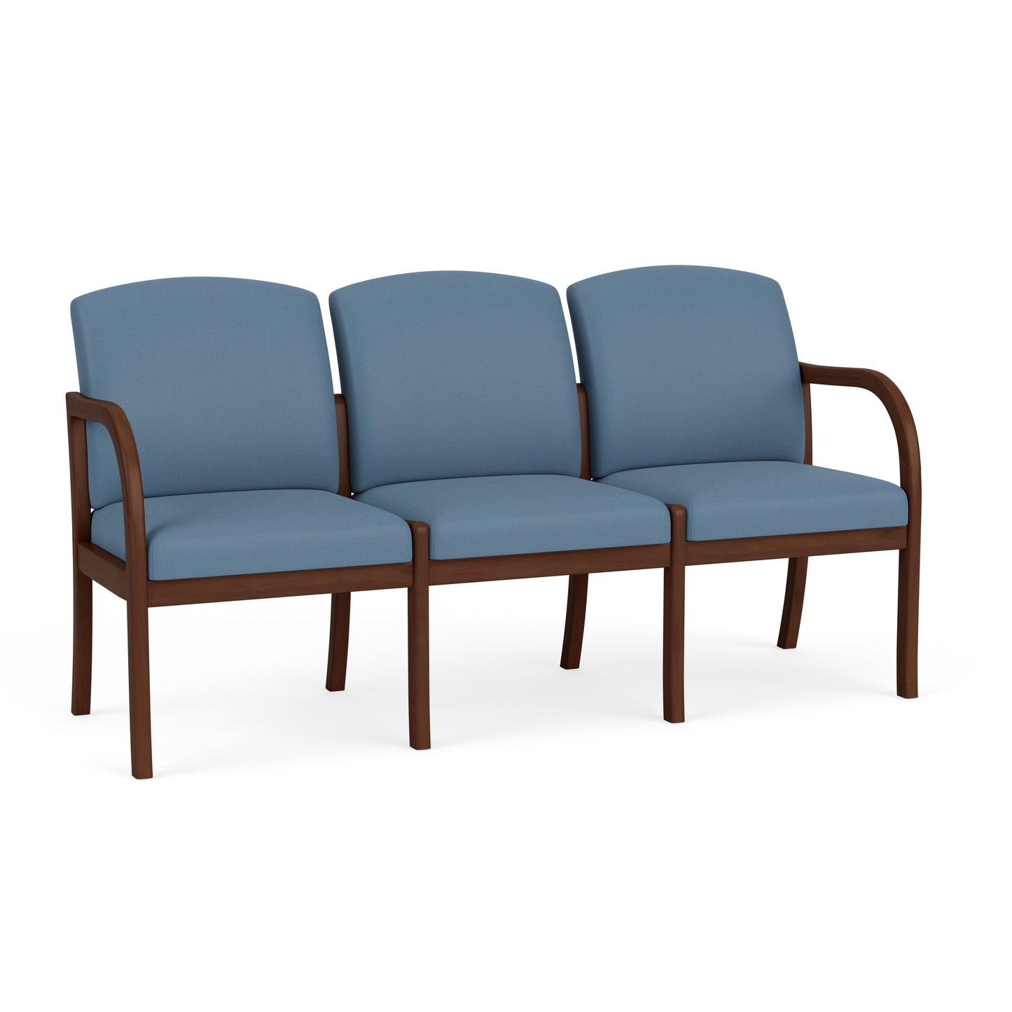 Weston Waiting Reception 3 Seat Tandem Seating Wood Frame No Center Arms