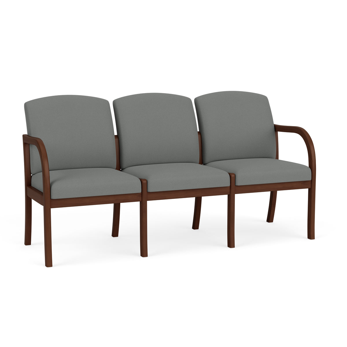 Weston Waiting Reception 3 Seat Tandem Seating Wood Frame No Center Arms