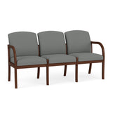 Weston Waiting Reception 3 Seat Tandem Seating Wood Frame No Center Arms