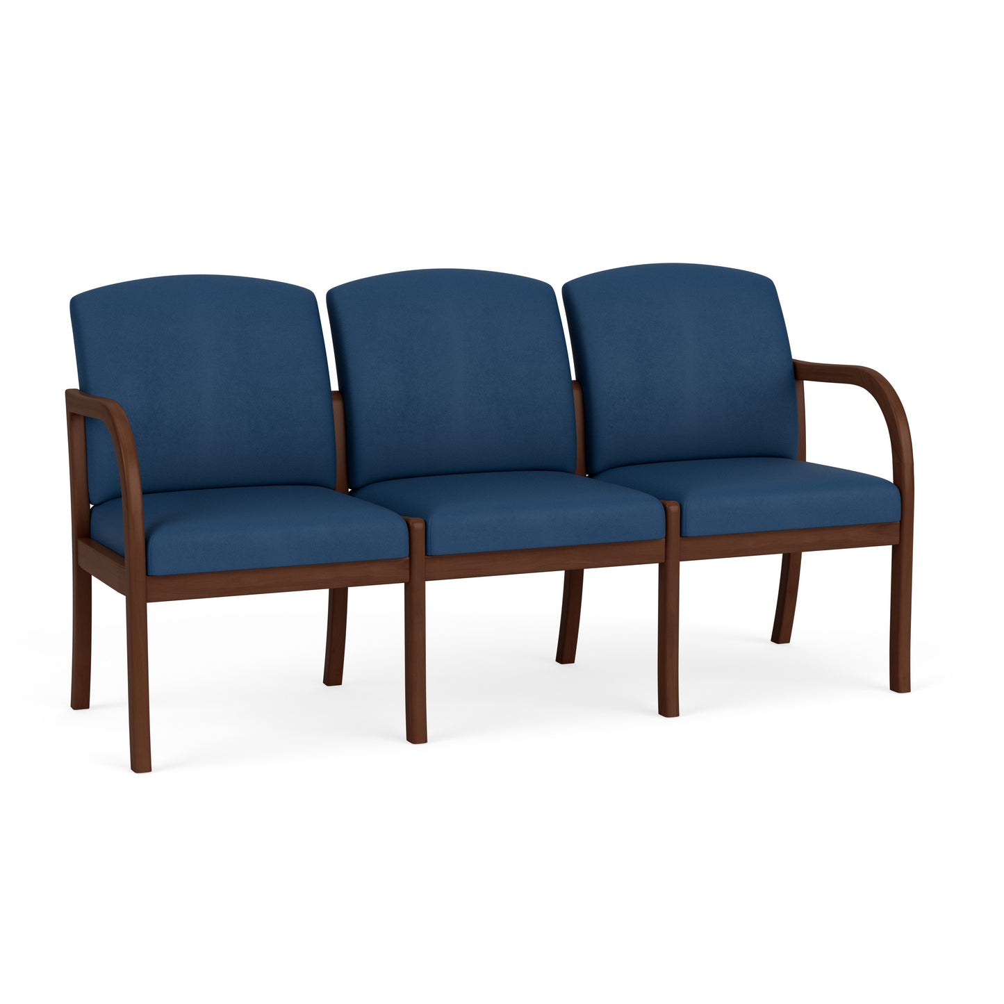 Weston Waiting Reception 3 Seat Tandem Seating Wood Frame No Center Arms
