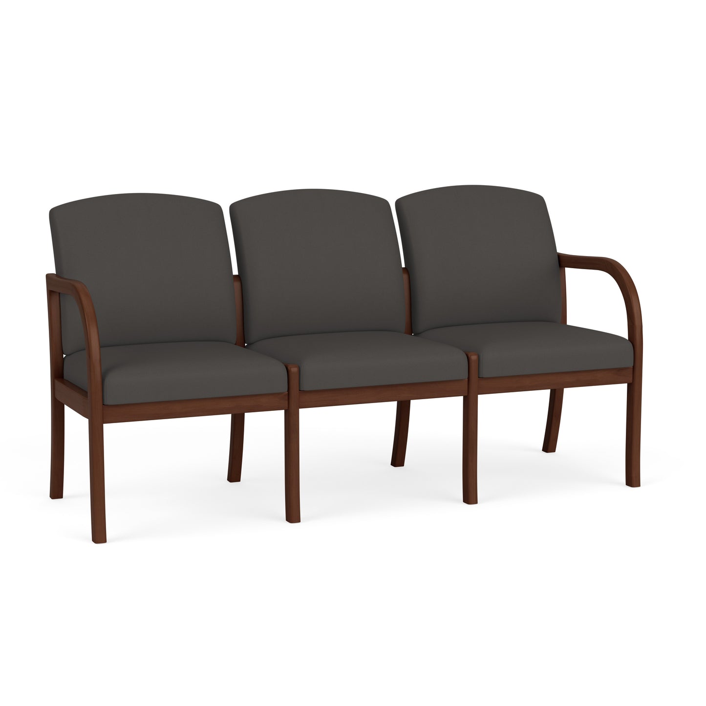 Weston Waiting Reception 3 Seat Tandem Seating Wood Frame No Center Arms
