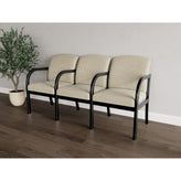Weston Waiting Reception 3 Seat Tandem Seating Wood Frame