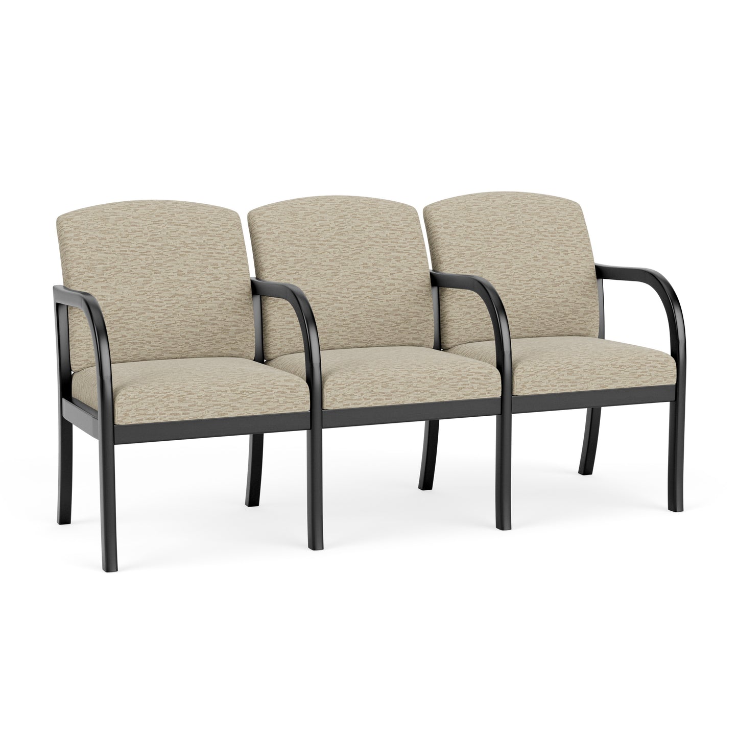 Weston Waiting Reception 3 Seat Tandem Seating Wood Frame