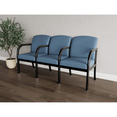 Weston Waiting Reception 3 Seat Tandem Seating Wood Frame