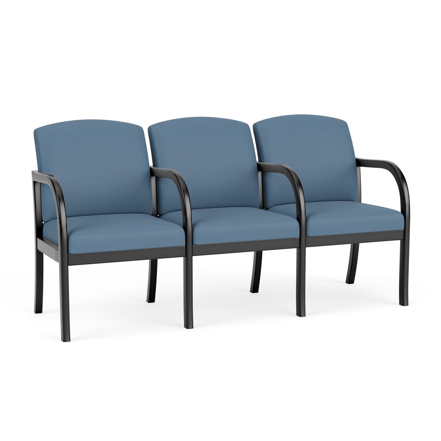 Weston Waiting Reception 3 Seat Tandem Seating Wood Frame