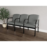 Weston Waiting Reception 3 Seat Tandem Seating Wood Frame