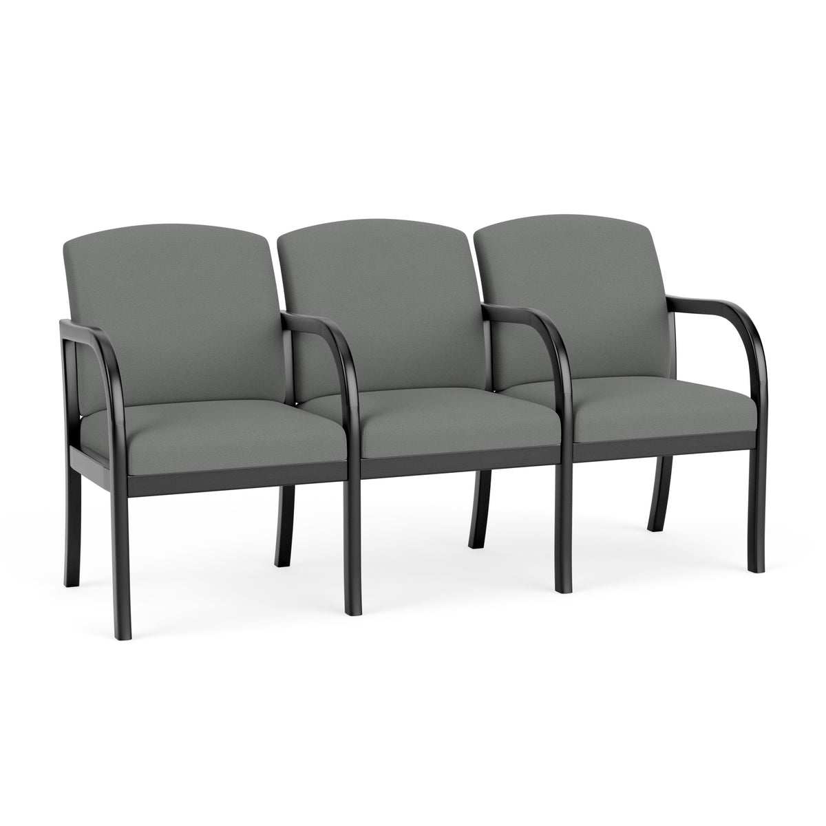 Weston Waiting Reception 3 Seat Tandem Seating Wood Frame