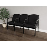 Weston Waiting Reception 3 Seat Tandem Seating Wood Frame