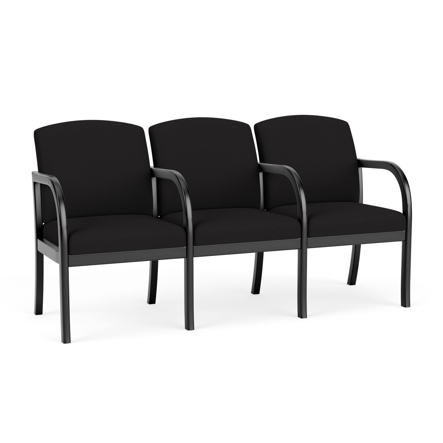 Weston Waiting Reception 3 Seat Tandem Seating Wood Frame
