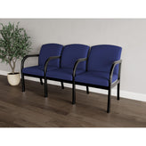 Weston Waiting Reception 3 Seat Tandem Seating Wood Frame