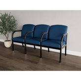 Weston Waiting Reception 3 Seat Tandem Seating Wood Frame