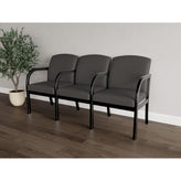 Weston Waiting Reception 3 Seat Tandem Seating Wood Frame