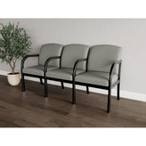 Weston Waiting Reception 3 Seat Tandem Seating Wood Frame