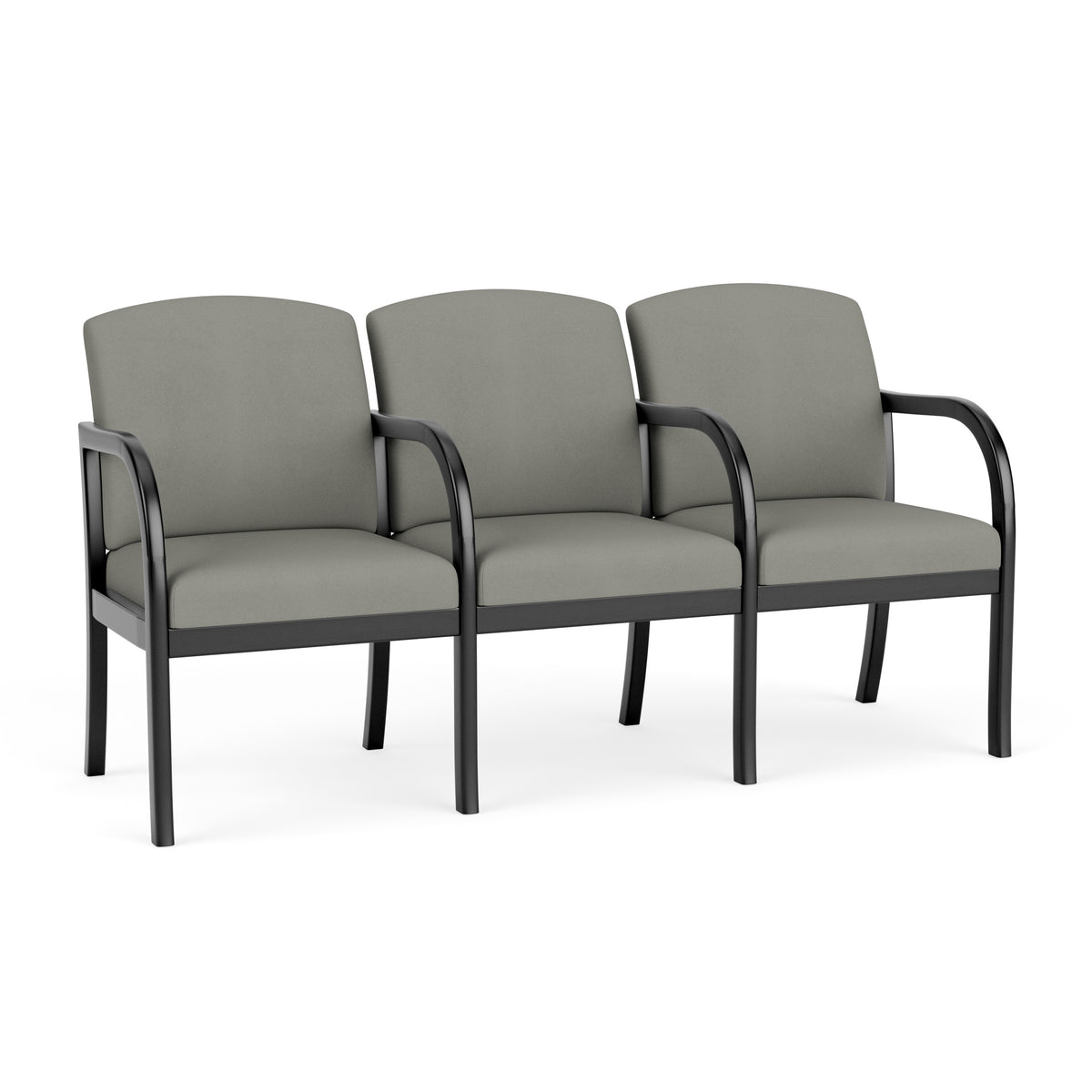 Weston Waiting Reception 3 Seat Tandem Seating Wood Frame