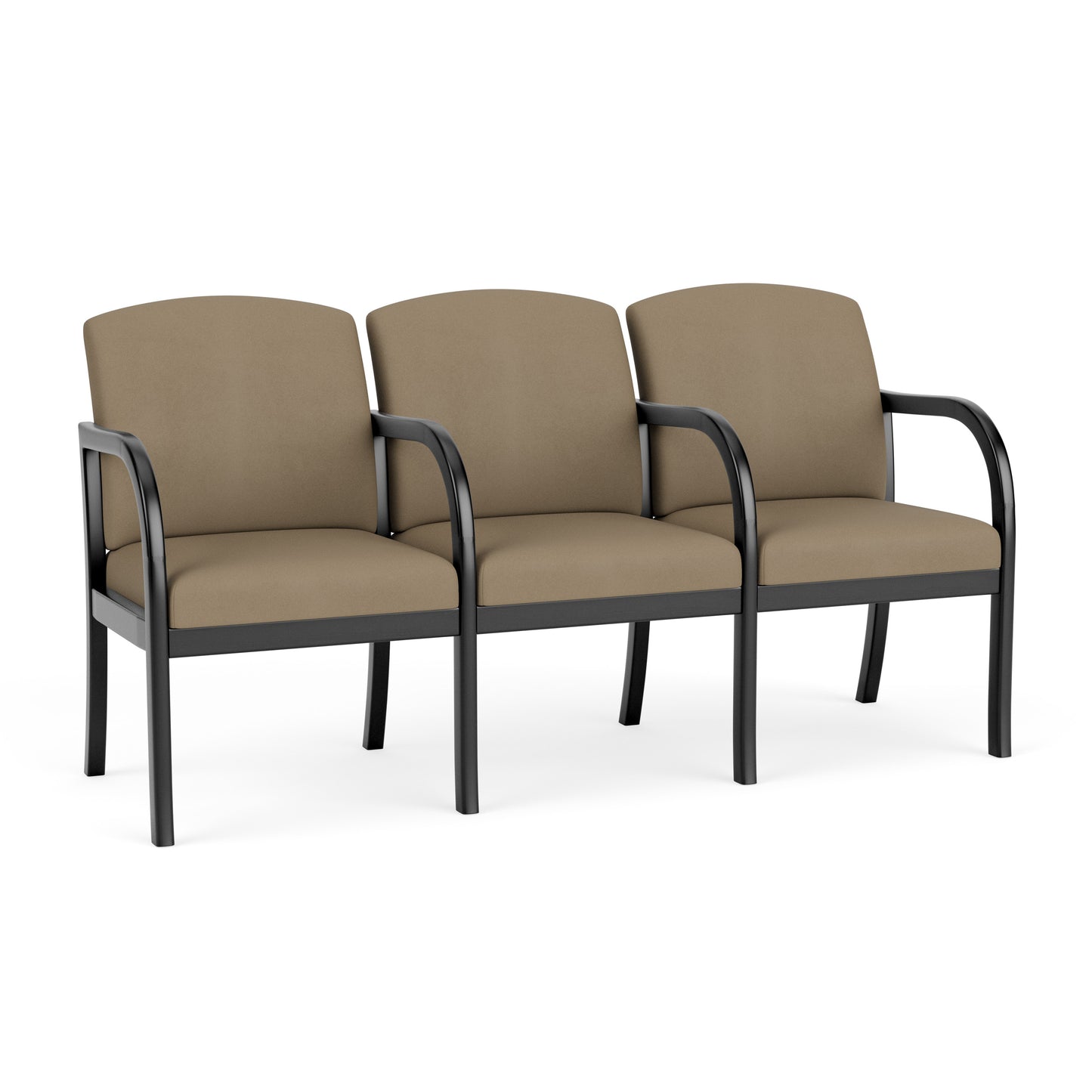Weston Waiting Reception 3 Seat Tandem Seating Wood Frame