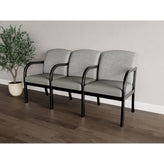 Weston Waiting Reception 3 Seat Tandem Seating Wood Frame