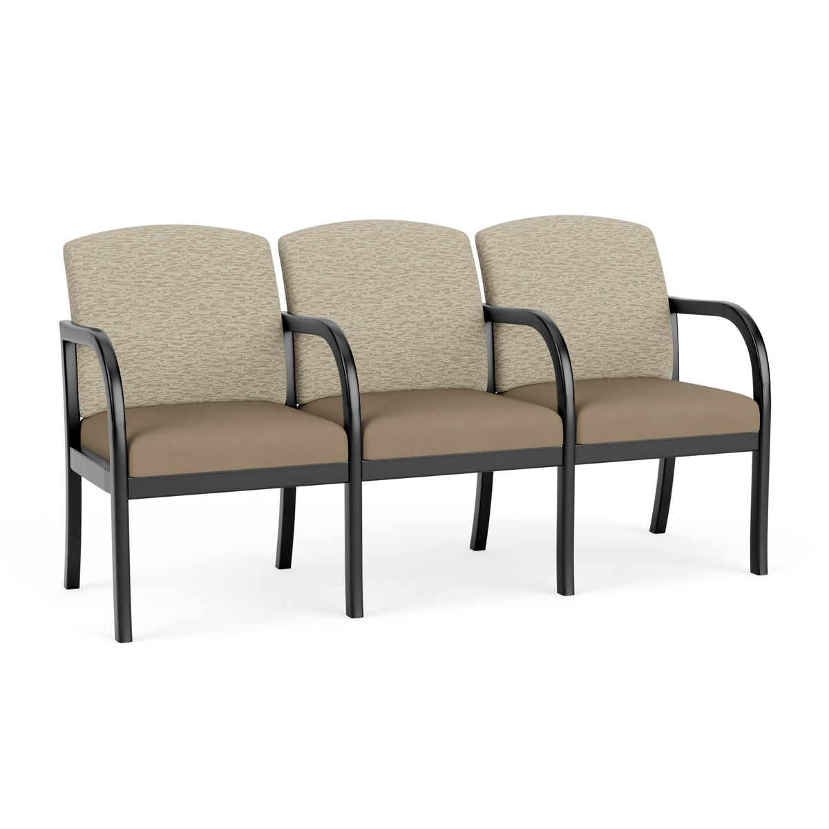 Weston Waiting Reception 3 Seat Tandem Seating Wood Frame