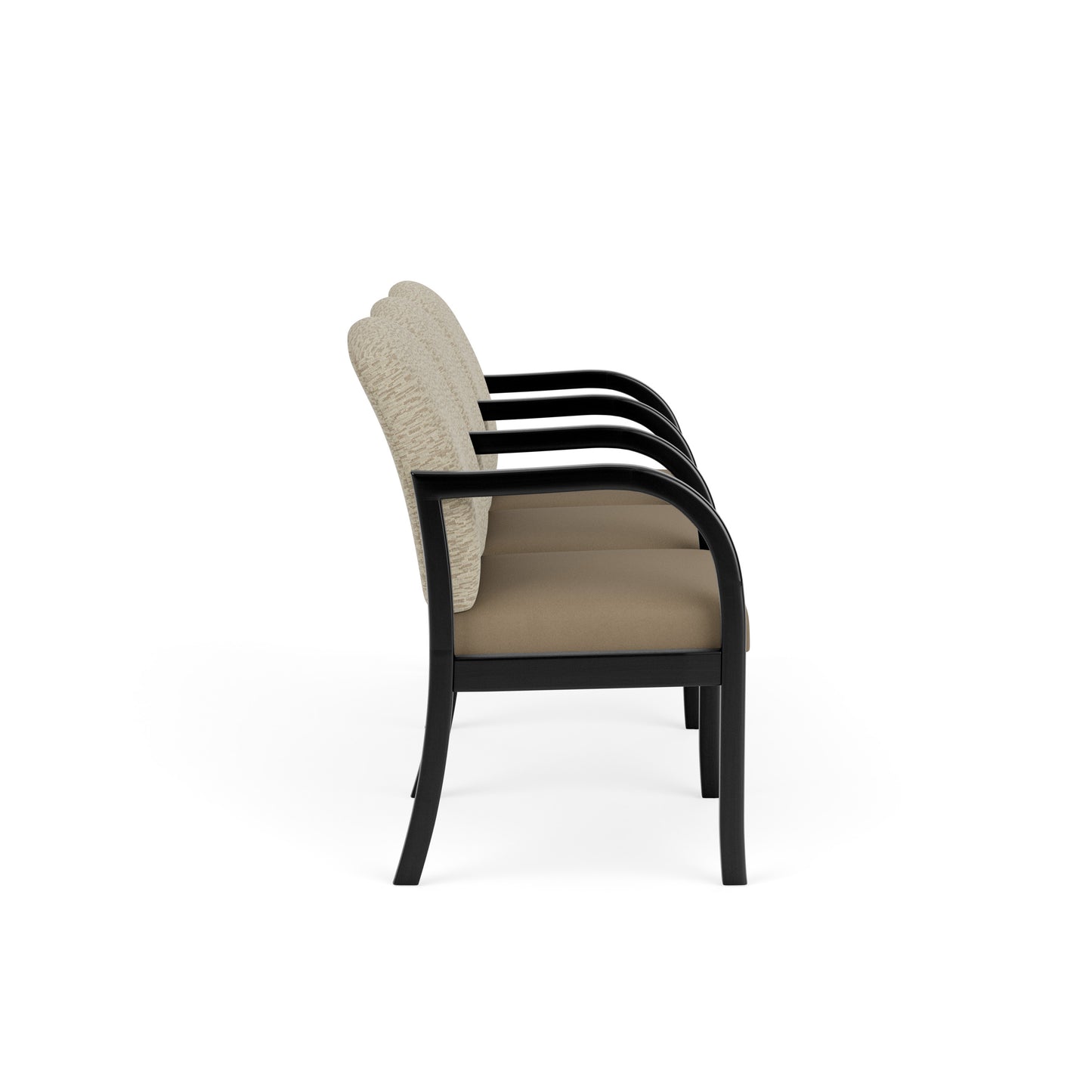 Weston Waiting Reception 3 Seat Tandem Seating Wood Frame