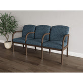 Weston Waiting Reception 3 Seat Tandem Seating Wood Frame