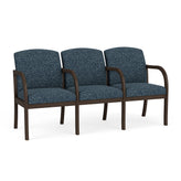 Weston Waiting Reception 3 Seat Tandem Seating Wood Frame