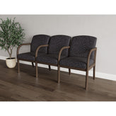 Weston Waiting Reception 3 Seat Tandem Seating Wood Frame