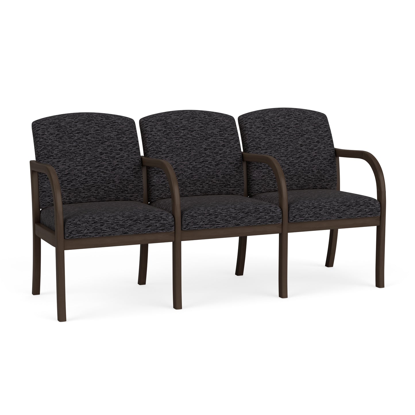 Weston Waiting Reception 3 Seat Tandem Seating Wood Frame